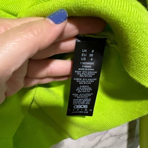 ASOS DESIGN sweater with cut out ruched back detail in lime green Size 4 - Picture 5 of 10